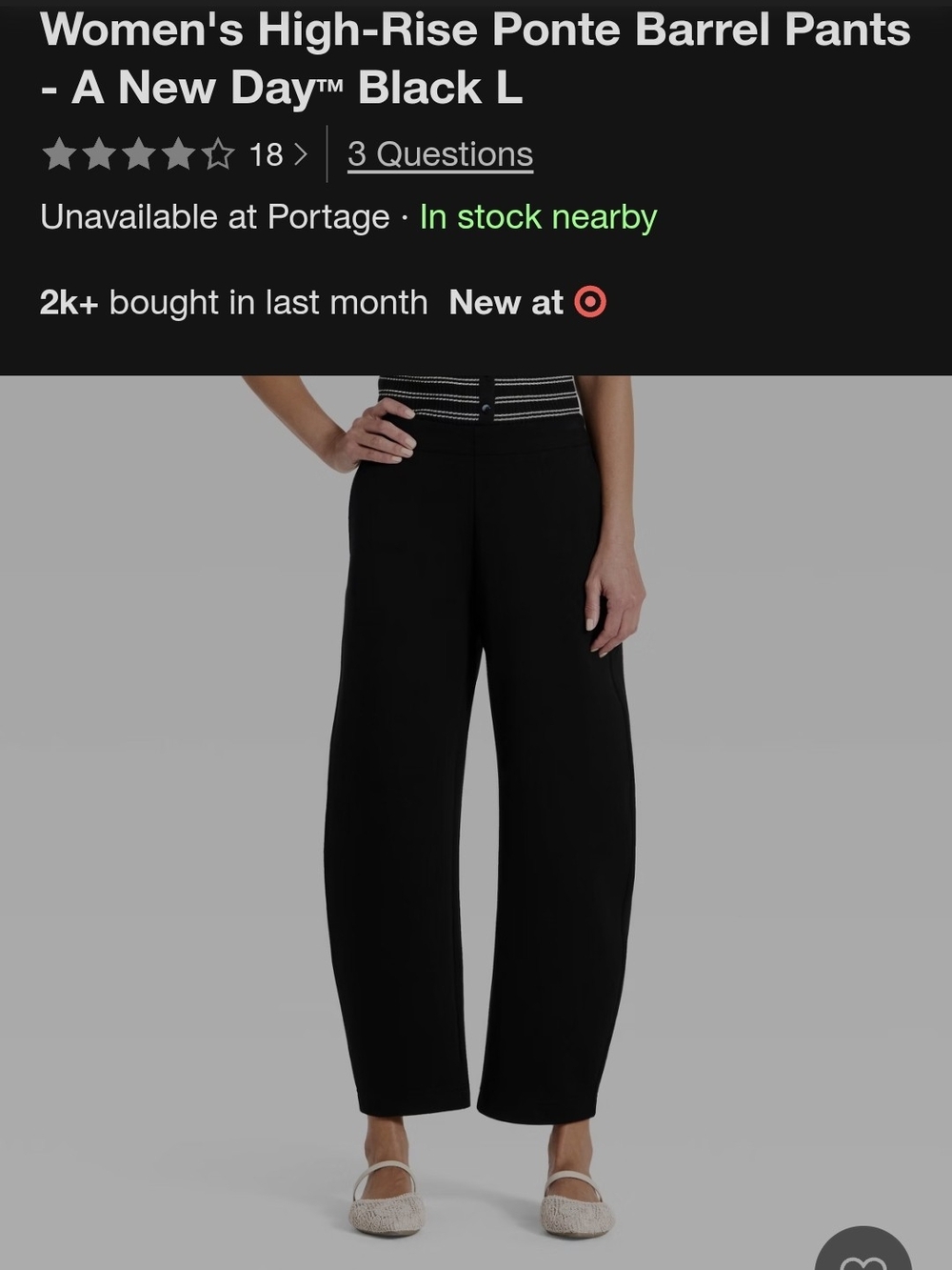 a new day Black High-Rise Wide-Leg Ponte Pants